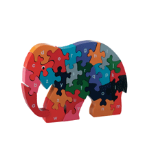 Wooden Elephant Alphabet Puzzle  (lklj50)