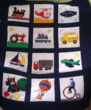 Handmade Planes, Trains and Automobiles Quilt (mp 3041)
